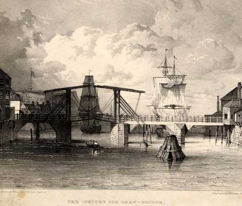 Whitby drawing of the first draw bridge